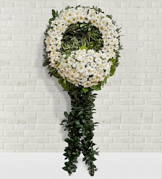 Beyaz Gerbera Çelengi
